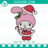 My Melody Christmas embroidery design with Sanrio holiday theme featuring adorable characters in festive attire.