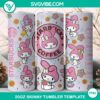 My Melody Starbucks 20oz tumbler wrap PNG file, featuring cute pink design with popular Sanrio character, perfect for coffee lovers.