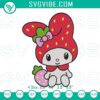 Hello Kitty and My Melody strawberry embroidery design machine file, cute and sweet pattern for crafts and projects.
