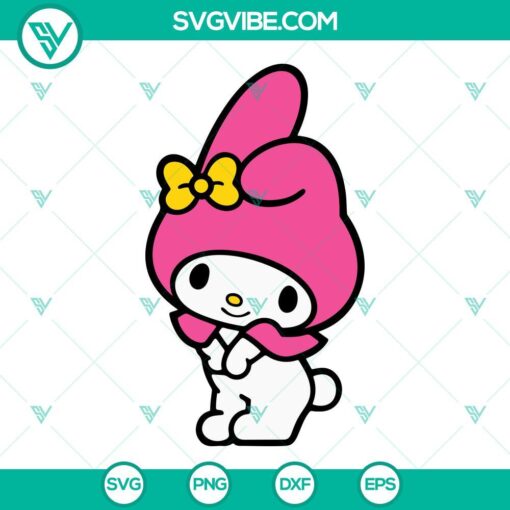 "My Melody character in SVG, PNG, DXF, EPS file formats for digital download"