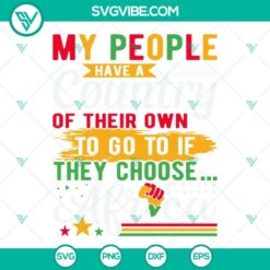 African American flag with quote "My People Have A Country Of Their Own To Go To If They Choose" on a digital product.