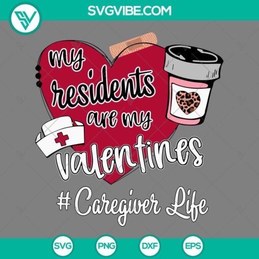 My Residents Are My Valentines SVG - Nurse Leopard Valentine design for digital crafting projects. SVG, PNG, EPS, DXF files included.
