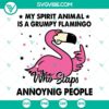 Grumpy flamingo SVG download, pink animals SVG images for digital projects.