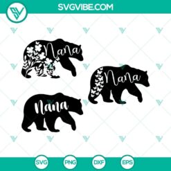 "Nana Bear blessed design SVG and PNG for Nana shirt, stylish and heartfelt for DIY projects."