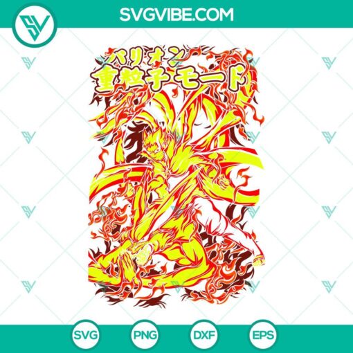 Naruto Kurama Nine Tails SVG file design for Anime Manga, PNG, DXF, EPS formats.