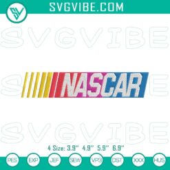 Nascar racing embroidery designs featuring auto racing machine pattern, ideal for racing enthusiasts.