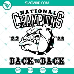 Georgia Bulldogs 2022-2023 National Champions SVG file with a back-to-back design. Ideal for Bulldogs fans to celebrate the victory.