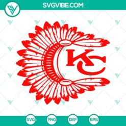 Kansas City Chiefs football headdress SVG file, featuring intricate design, perfect for Chiefs fans and craft projects.