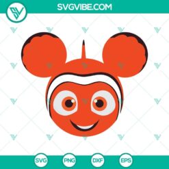 Nemo themed Mouse Ears SVG images PNG DXF EPS cut files for craft projects and DIY Disney apparel.