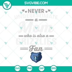 Grizzlies fan SVG design for a powerful mom - perfect for digital crafting and sports enthusiasts.