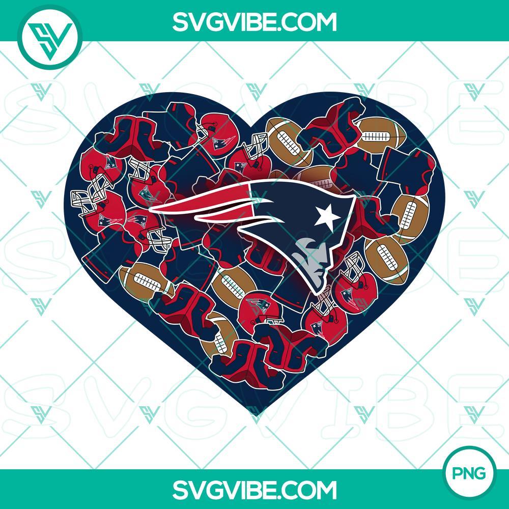 New England Patriots Heart Valentine PNG Files File Designs New England Patriots Valentine heart PNG files for download, Patriots themed Valentine's Day designs for digital use.