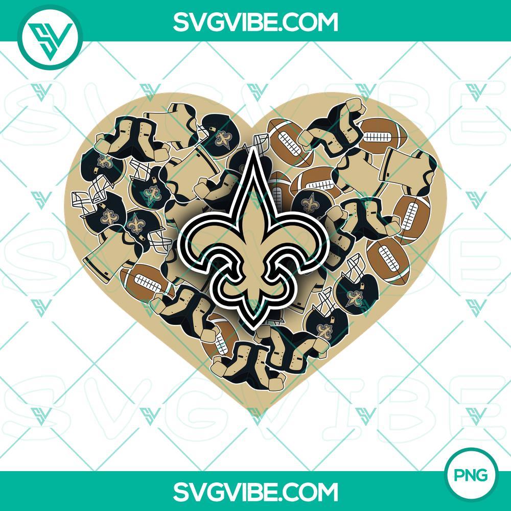 New Orleans Saints Heart Valentine PNG Files File Designs New Orleans Saints themed heart Valentine PNG files for designs with team colors and logo. Perfect for NFL fans.