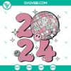 Smile face disco ball Happy New Year 2024 SVG file with PNG, EPS, and DXF formats for digital crafting and design projects.
