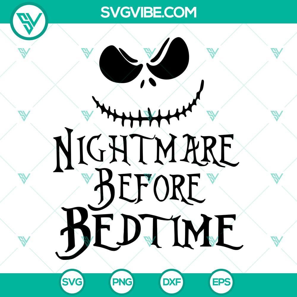 nightmare-before-bedtime-svg-bundle-jack-skellington-and-sally-svg-png-dxf-eps-cricut-1-mockup-1.jpg Creepy Nightmare Before Bedtime SVG bundle with Jack Skellington and Sally characters, Halloween-themed designs for crafts.