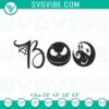 Spooky Jack Skellington Boo embroidery design, Nightmare Before Christmas file for Halloween crafts.