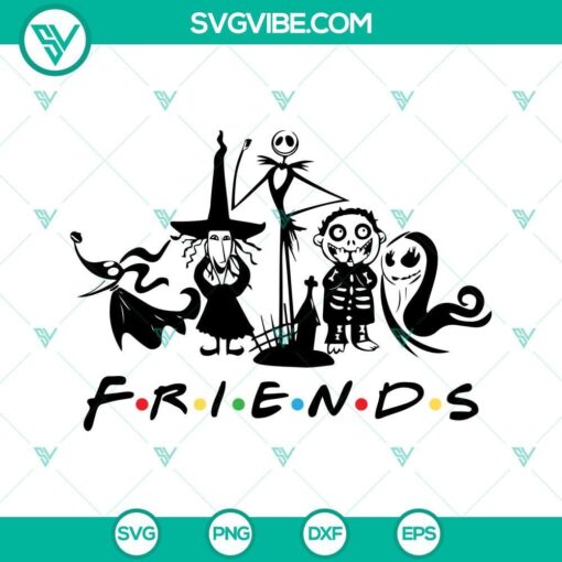 Nightmare Before Christmas and Halloween Friends themed SVG download, perfect for spooky digital crafting projects.
