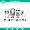 Halloween Jack Skellington and Sally cartoon characters SVG image for crafting, including PNG, DXF, and EPS files.