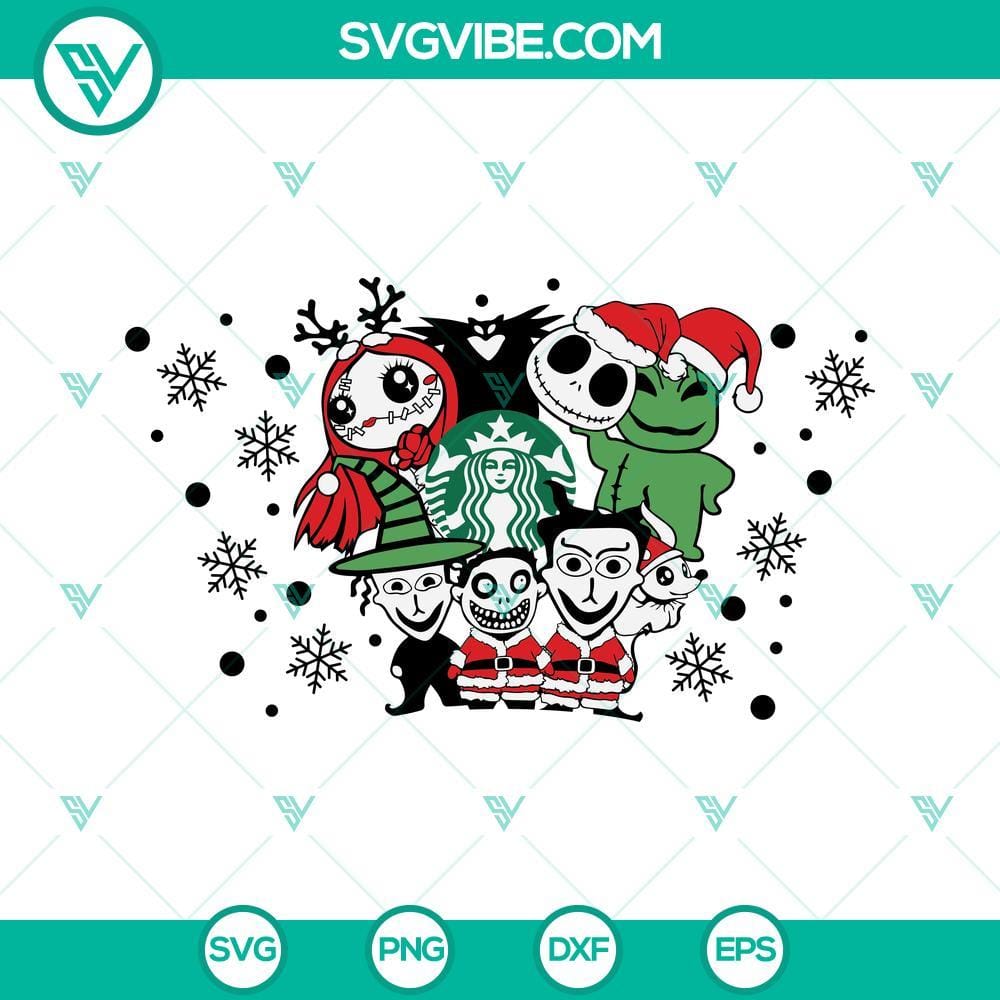 nightmare-before-christmas-starbucks-svg-full-wrap-jack-sally-oogie-boogie-svg-for-christmas-starbucks-cup-svg-10-mockup.jpg Nightmare Before Christmas Starbucks SVG with full wrap Jack and Sally design, ideal for custom printing projects.