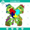 Ninja Turtles Autism Heart SVG with puzzle pieces, ideal for Autism awareness projects. SVG download.