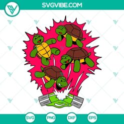 Ninja Turtles Baby SVG Files featuring TMNT Movie characters in PNG, DXF, EPS formats for download. Cute cut files for crafts.