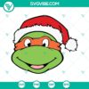 Ninja Turtles Santa Hat SVG bundle featuring Teenage Mutant Ninja Turtles characters in festive hats for Christmas.