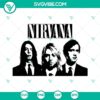 Nirvana SVG download featuring 90s rock band graphics in PNG, DXF, and EPS formats - ideal for music band projects.