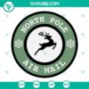 Reindeer Christmas SVG files with North Pole Air Mail theme, available for instant download in PNG, DXF, EPS formats.