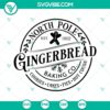 North Pole Gingerbread Baking Co SVG Files with intricate Christmas gingerbread designs for festive crafting projects.