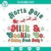 North Pole Milk And Cookie Co SVG - Festive Christmas baking design with cookies and milk, perfect for holiday crafts.