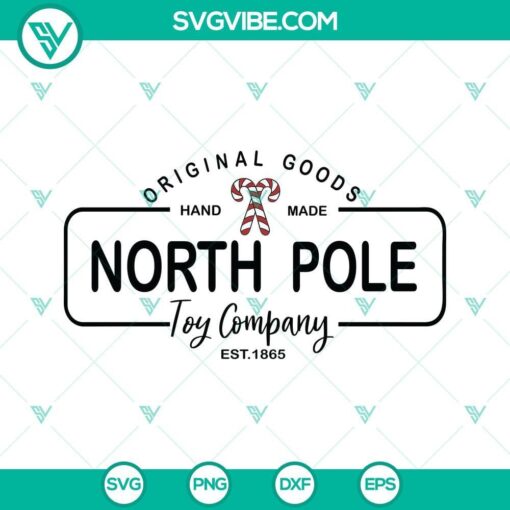 North Pole Toy Company Christmas SVG design with festive holiday elements, perfect for crafting projects.