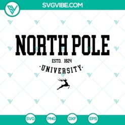 North Pole University Christmas SVG download with festive sign design, ideal for holiday crafting projects.