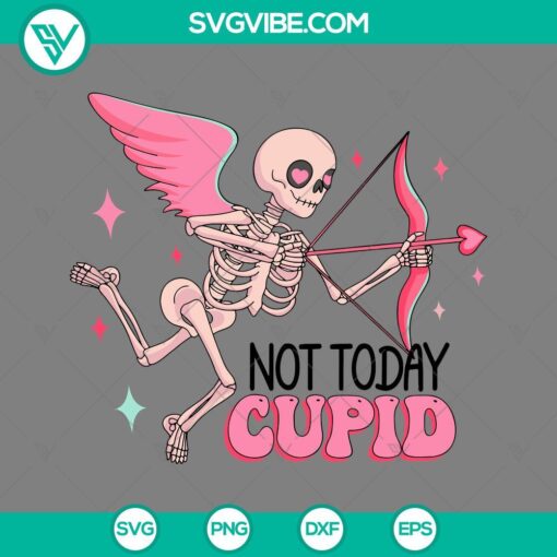Cupid Skeleton Valentine digital SVG download for Valentine's Day crafting projects, featuring a unique and stylish design.