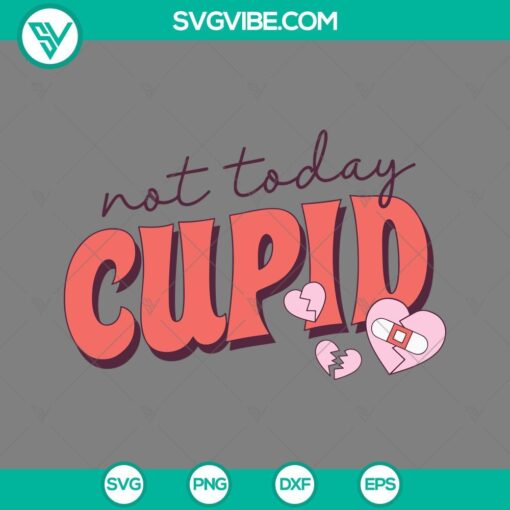 Not Today Cupid SVG design for Valentine's Day, perfect for digital download. Arm yourself with this anti-Cupid graphic.