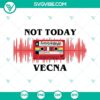 "Not Today Vecna and Running Up That Hill Kate Bush SVG designs with cassette tape illustration, retro music-themed digital file"