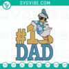 Disney Dad Donald Duck embroidery designs ideal for Father's Day - Number 1 Dad theme. Perfect for digital crafts.