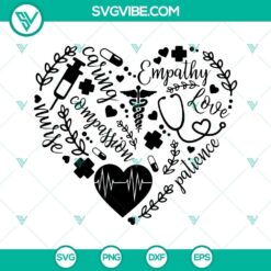 Nurse heart SVG design for Cricut cut file. Perfect for nurse shirt designs.