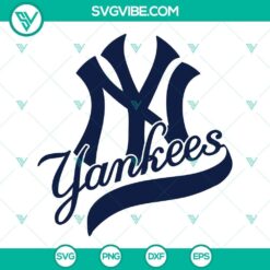 NY Yankees logo SVG file with New York Yankees design in PNG, DXF, EPS format for DIY projects.
