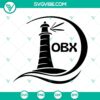 OBX SVG download with lighthouse and summer beach images in Outer Banks SVG file format, perfect for digital design projects.