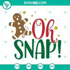 Oh Snap Broken Gingerbread Man SVG File, Christmas Gingerbread SVG - Festive cookie design with a humorous twist for holiday crafting projects.