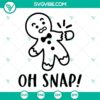 Oh Snap Gingerbread SVG: SVG download of broken gingerbread man cookie design, humorously funny for digital crafting projects.