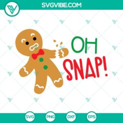 Broken gingerbread man SVG file for Christmas with Oh Snap SVG images, festive and cute design perfect for holiday projects.