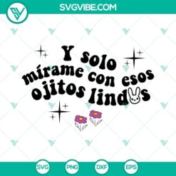 Bad Bunny themed Ojitos Lindos SVG files with PNG, DXF, and EPS formats for digital usage.