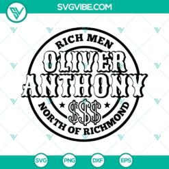 Oliver Anthony Rich Men North Of Richmond digital files for Cricut, offering SVG, PNG, DXF, and EPS formats for crafting projects.