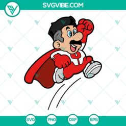 Omni-Man Super Mario SVG images for download in PNG, DXF, EPS format. Unique superhero mashup design elements.