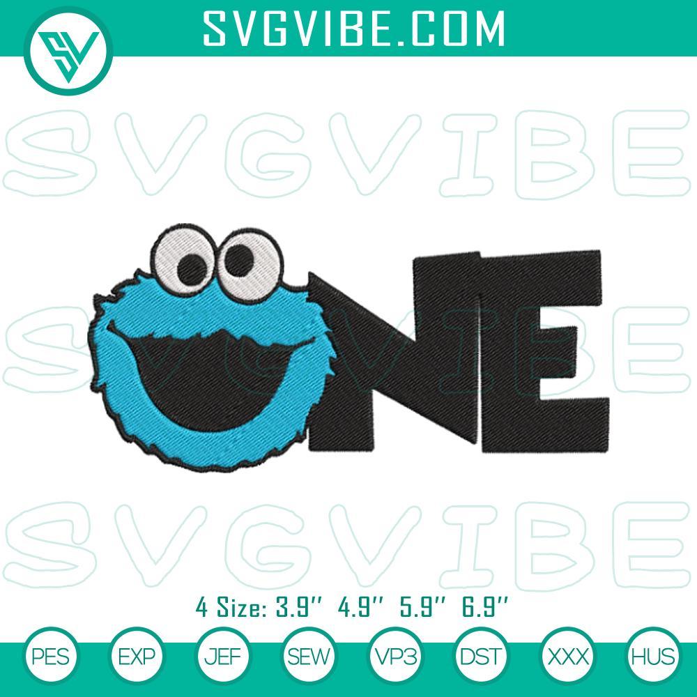 One Birthday Cookie Monster Machine Embroidery Designs Birthday Cookie Monster embroidery design for Sesame Street themed birthdays. Perfect for festive decorations.