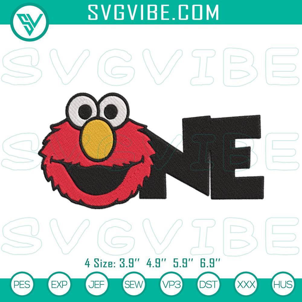 One Birthday Elmo Machine Embroidery Design Files Elmo Machine Embroidery Designs for Muppet Birthday Party theme, featuring cheerful Elmo design for birthdays.