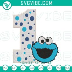 Cookie Monster machine embroidery design for birthday party, Muppet file. Perfect for crafting projects.