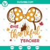 Thankful Teacher SVG for Cricut featuring Minnie Mouse ears design, perfect for expressing gratitude.