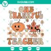 One Thankful Teacher SVG files with Thanksgiving and Fall designs for teachers. Perfect for autumn crafting projects.