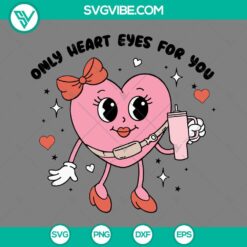 Heart Stanley tumbler SVG download with Valentine quotes in PNG, EPS, DXF file formats. Great for Valentine's Day crafts.